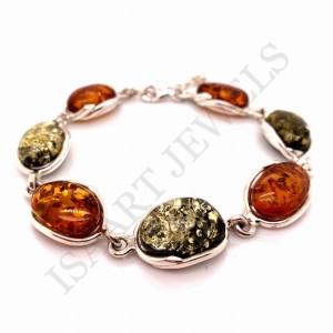 Silver bracelet with Amber