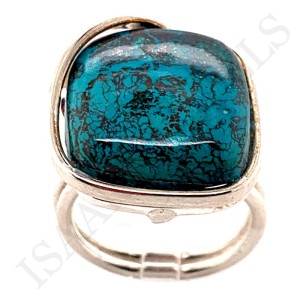 Silver ring Chrysocolla