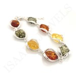 Silver Bracelet with Amber