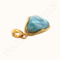 larimar w srebrze pozłacanym