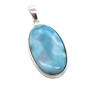 Wisiorek owalny z Kamieniem Naturalnym Larimar