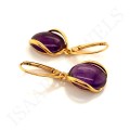 Kolczyki Pozłacane z Ametystem