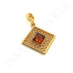 Wisiorek z Bursztynem Romb