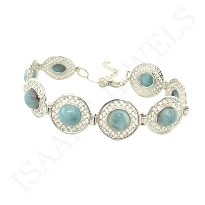 Bransoletka z Kamieniami Naturalnymi Larimar