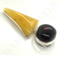 Wisior Srebrny z Bursztynem Handmade