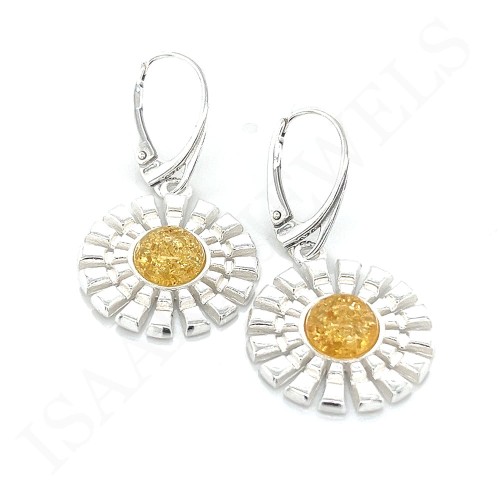 Kolczyki Srebrne z Bursztynem