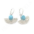 Boho Kolczyki z Kamieniami Naturalnymi Larimar