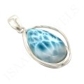 Duży Wisior z Kamieniem Naturalnym Larimar