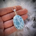 Duży Wisiorek z Kamieniem Naturalnym Larimar