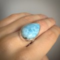 Regulowany Pierścionek z Kamieniem Larimar