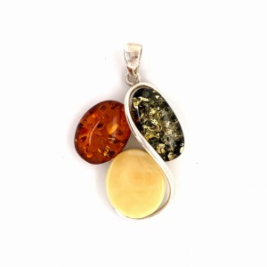 Silver Pendant with Amber