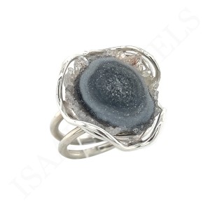 Pierścionek z Kamieniem Naturalnym Chalcedon