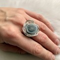 Regulowany Pierścionek z Naturalnym Chalcedonem Srebro 925