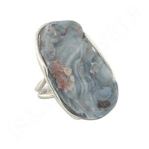 Pierścionek z Kamieniem Naturalnym Chalcedon