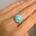 pierścionek z kamieniem naturalnym larimar
