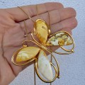 Unikatowy Wisior z Bursztynem Mlecznym Motyl