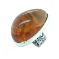 Duży Pierścionek z Bursztynem Bałtyckim Unikat